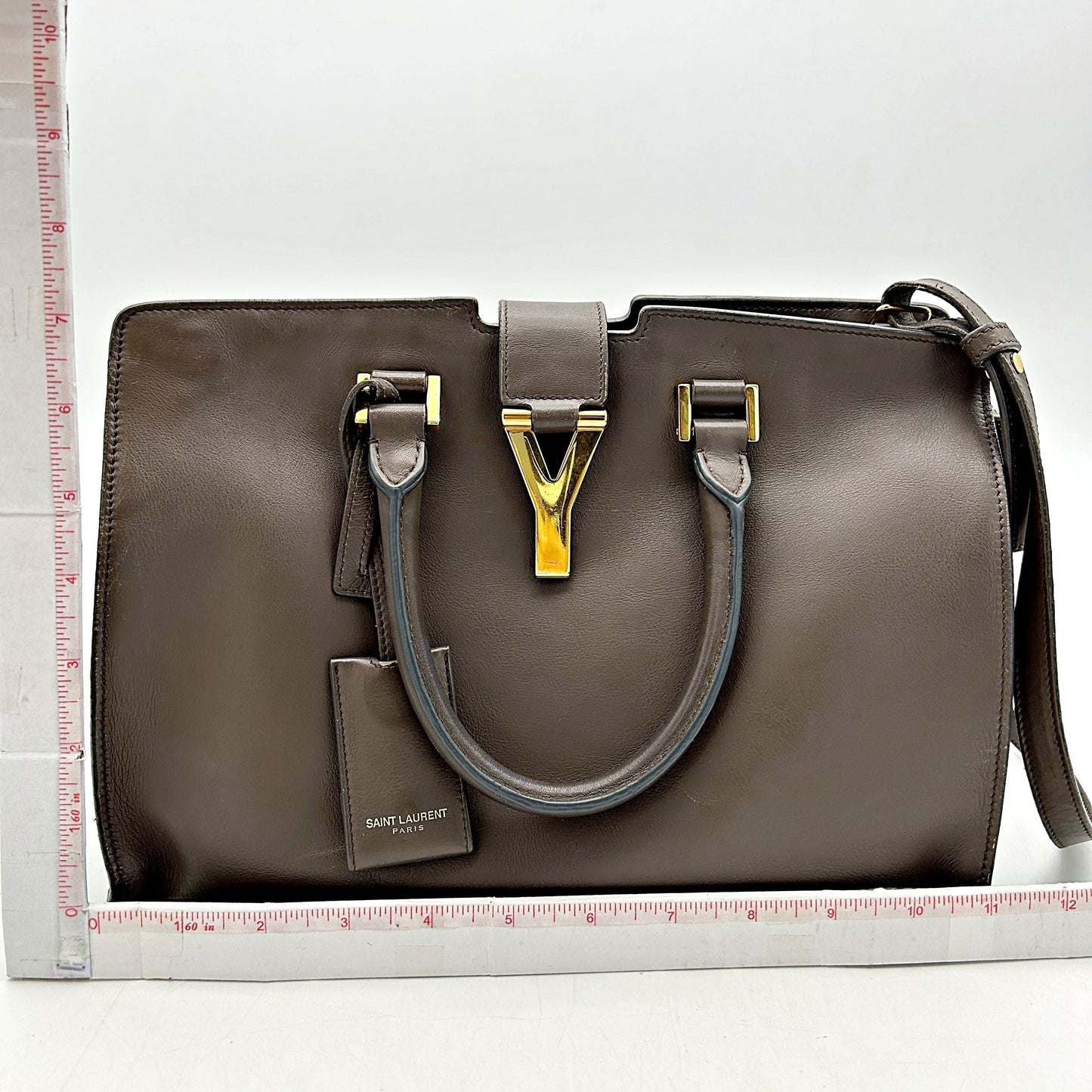 SAINT LAURENT Calfskin Small Classic Y Cabas Grey LA12289