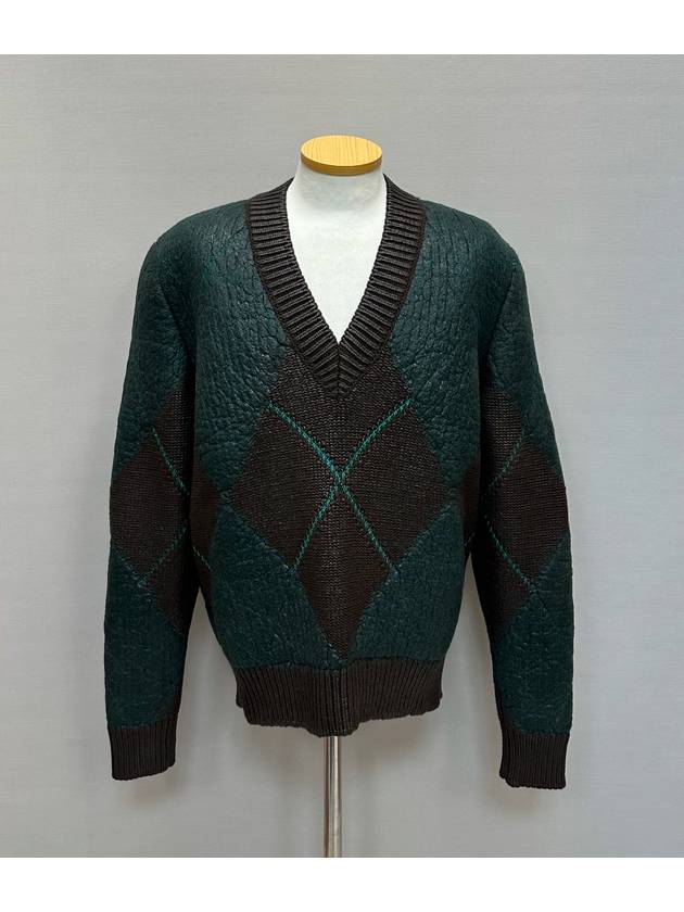 Luxury Bottega Veneta argyle v neck sweater