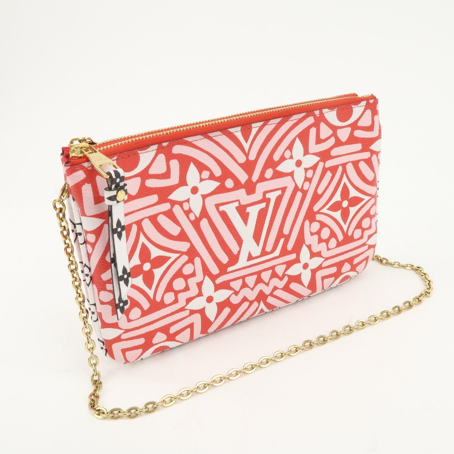 Louis Vuitton Monogram LV Crafty Pochette Double Zip Bag Red M69488