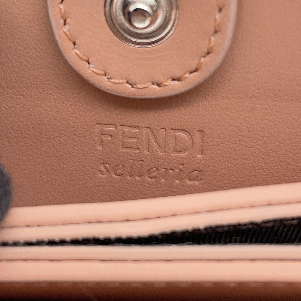 FENDI Peekaboo Selleria Card Case Pink8M0511 Calf Leather