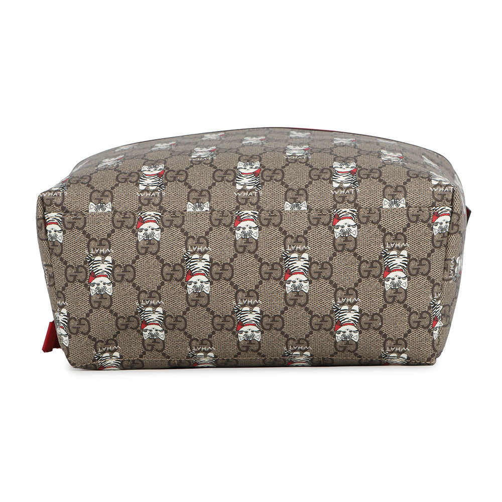 GUCCI Children's Print Cat GG Backpack Beige/Red782708 GG Supreme Leather