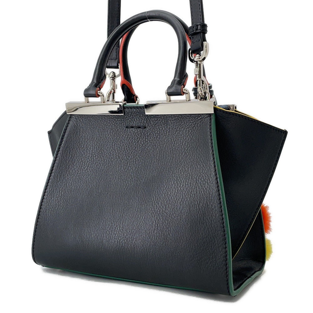 FENDI Petit Trois Jules Black8BH333 Leather