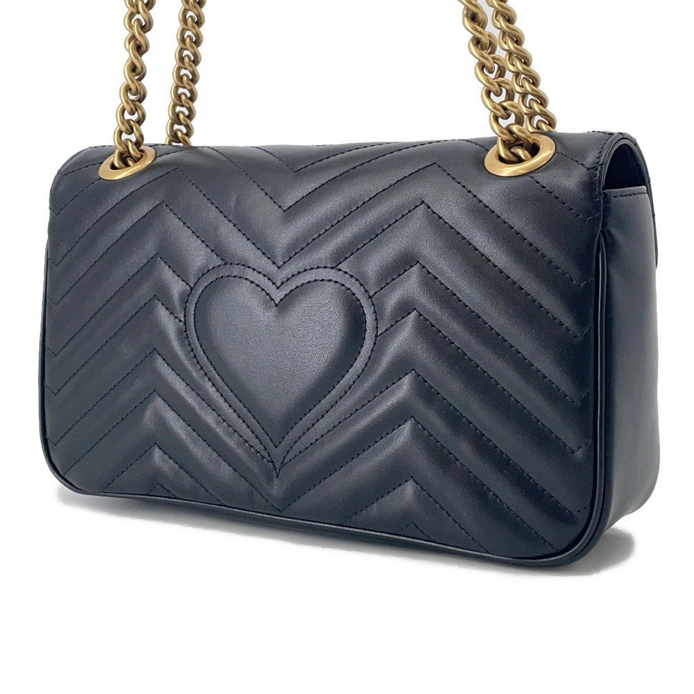 GUCCI GG Marmont ChainShoulder Bag Black443497 Leather