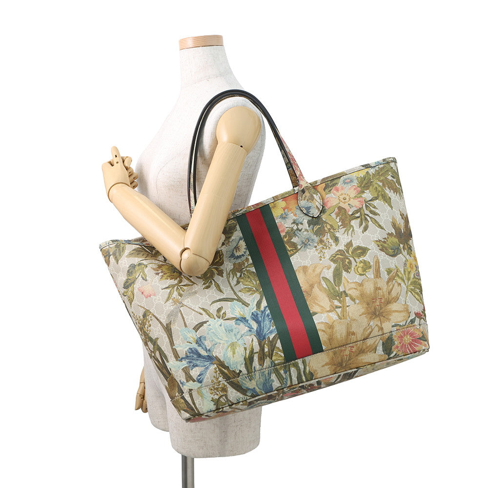 GUCCI Flora Ophidia Tote Bag Multicolor726755 GG Supreme Size Large