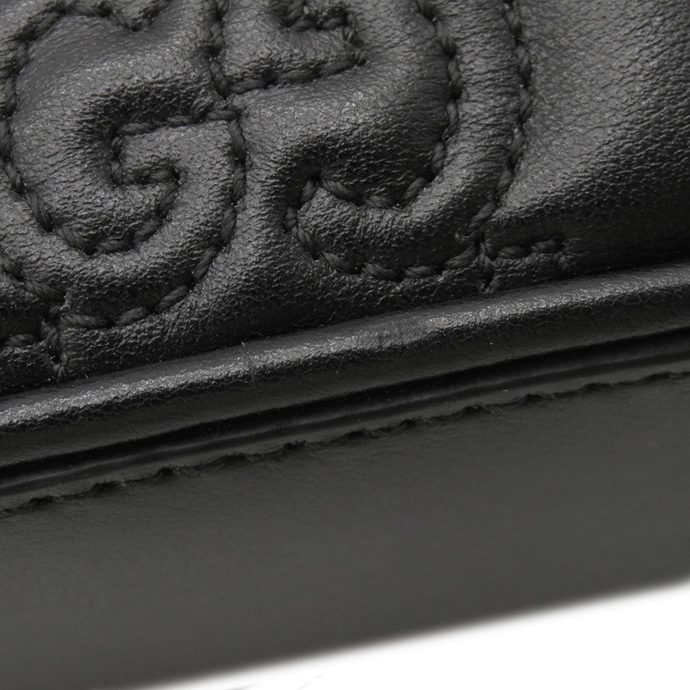 GUCCI GGMatelasse Shoulder Bag Black702234 Leather