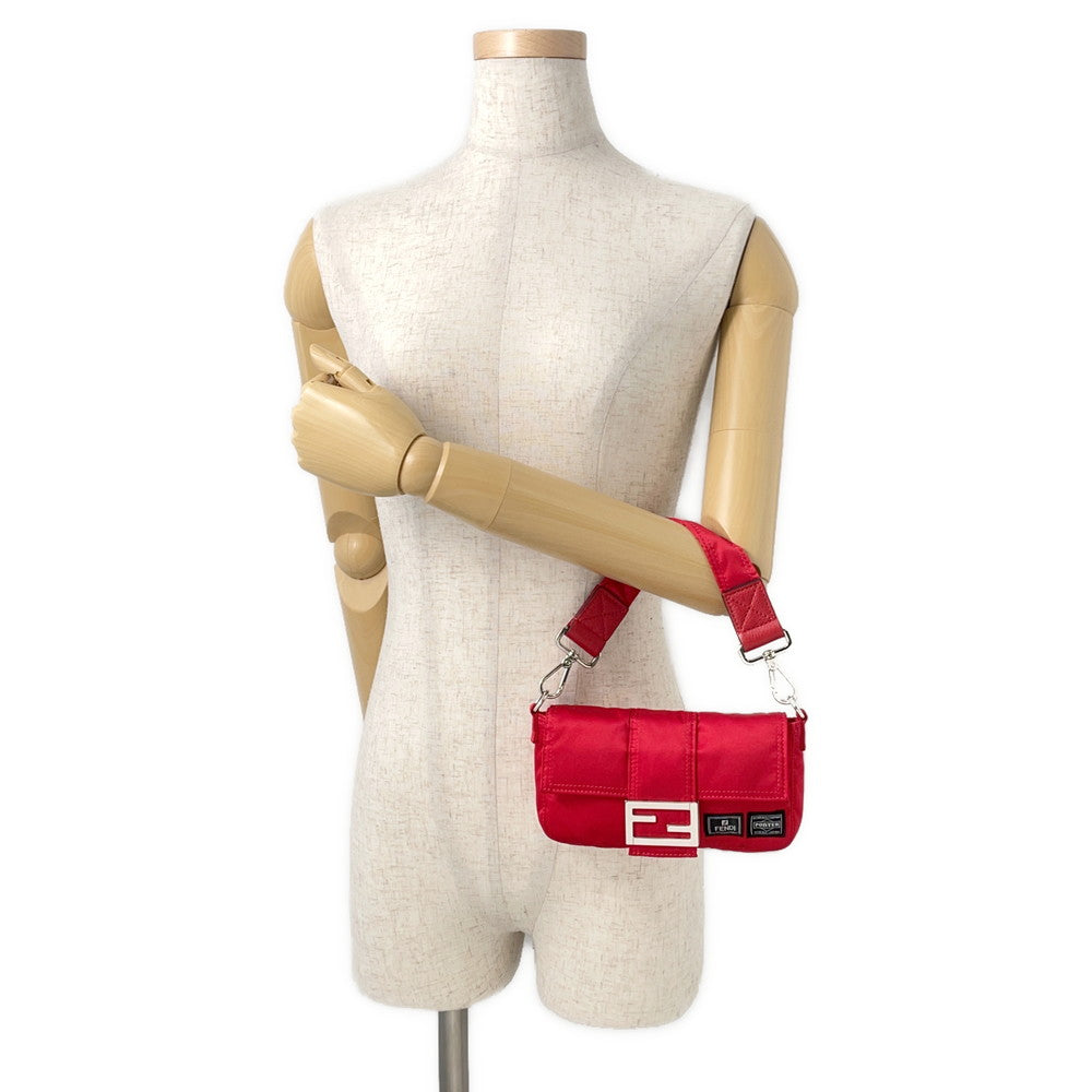 FENDI Mamma Baguette Porter Collaboration Red7AS138 Nylon Size Mini