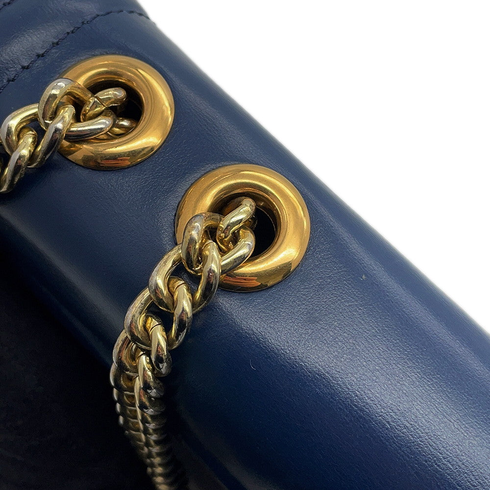 GUCCI Raja ChainShoulder Navy537241 Leather Size Medium