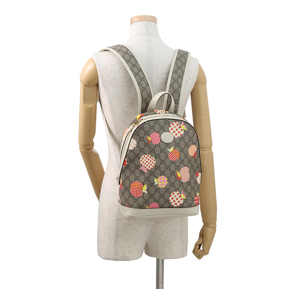 GUCCI GG Supreme Backpack Apple Beige/Ivory552884 GG Supreme Leather