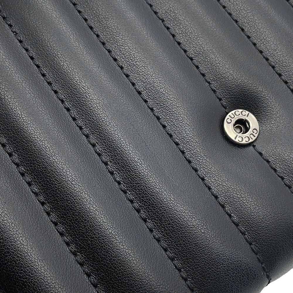 GUCCI GG Marmont ChainShoulder Black474575 Leather