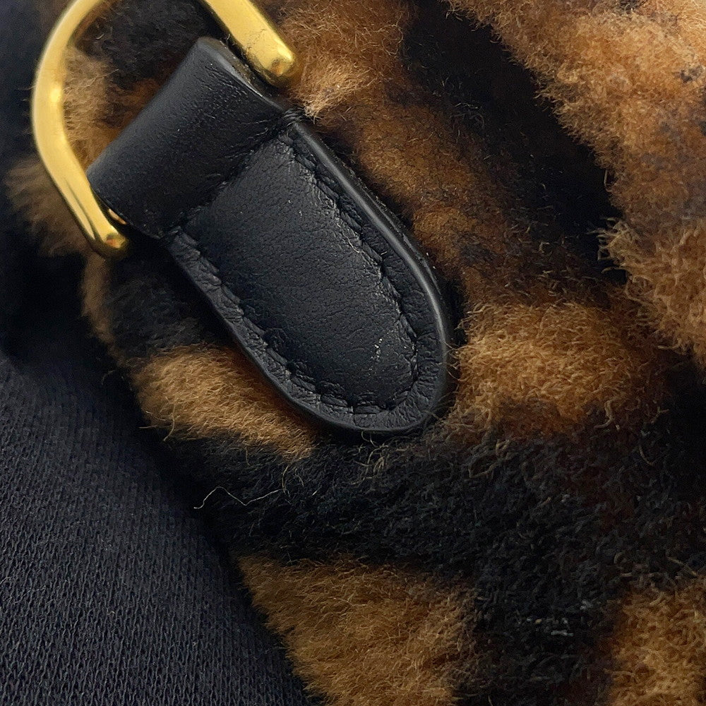 FENDI Mini Bucket Brown/Black8BS017 Mouton Leather