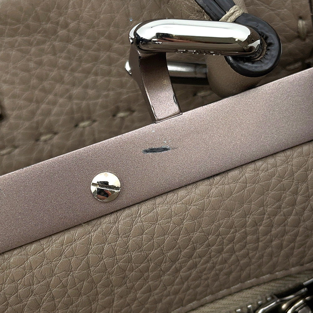 FENDI Peekaboo Selleria Greige8BN290 Leather Size regular