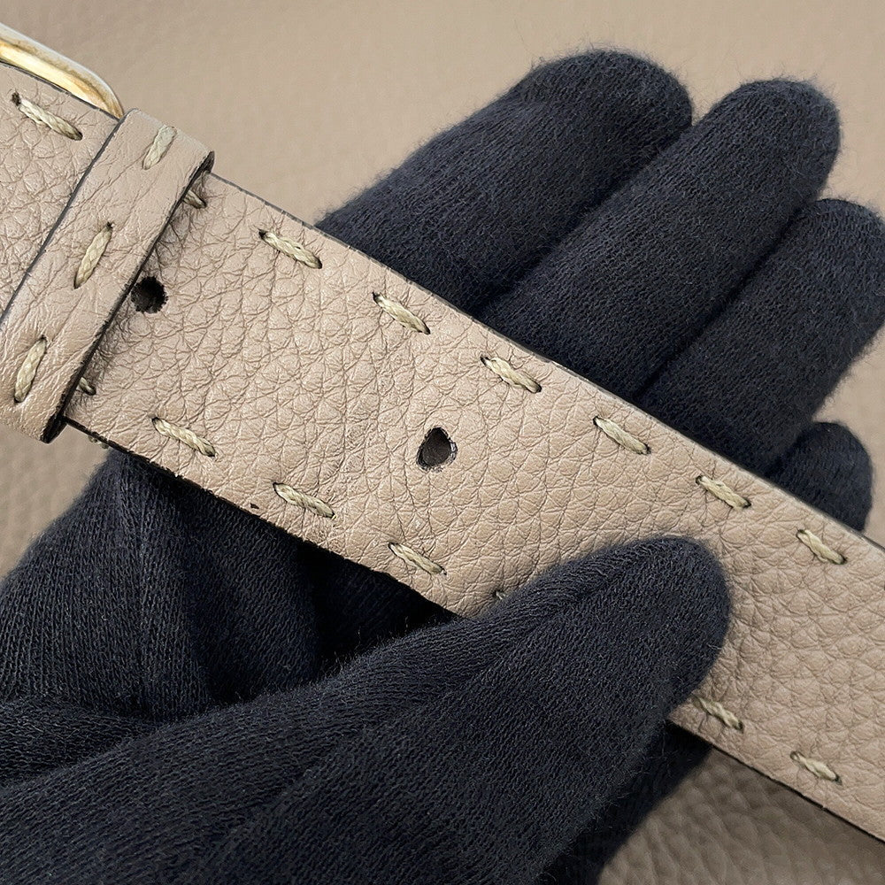 FENDI Peekaboo Selleria Greige8BN290 Leather Size regular