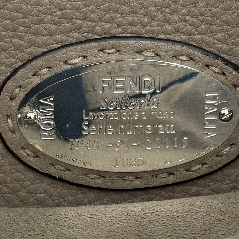 FENDI Peekaboo Selleria Greige8BN290 Leather Size regular