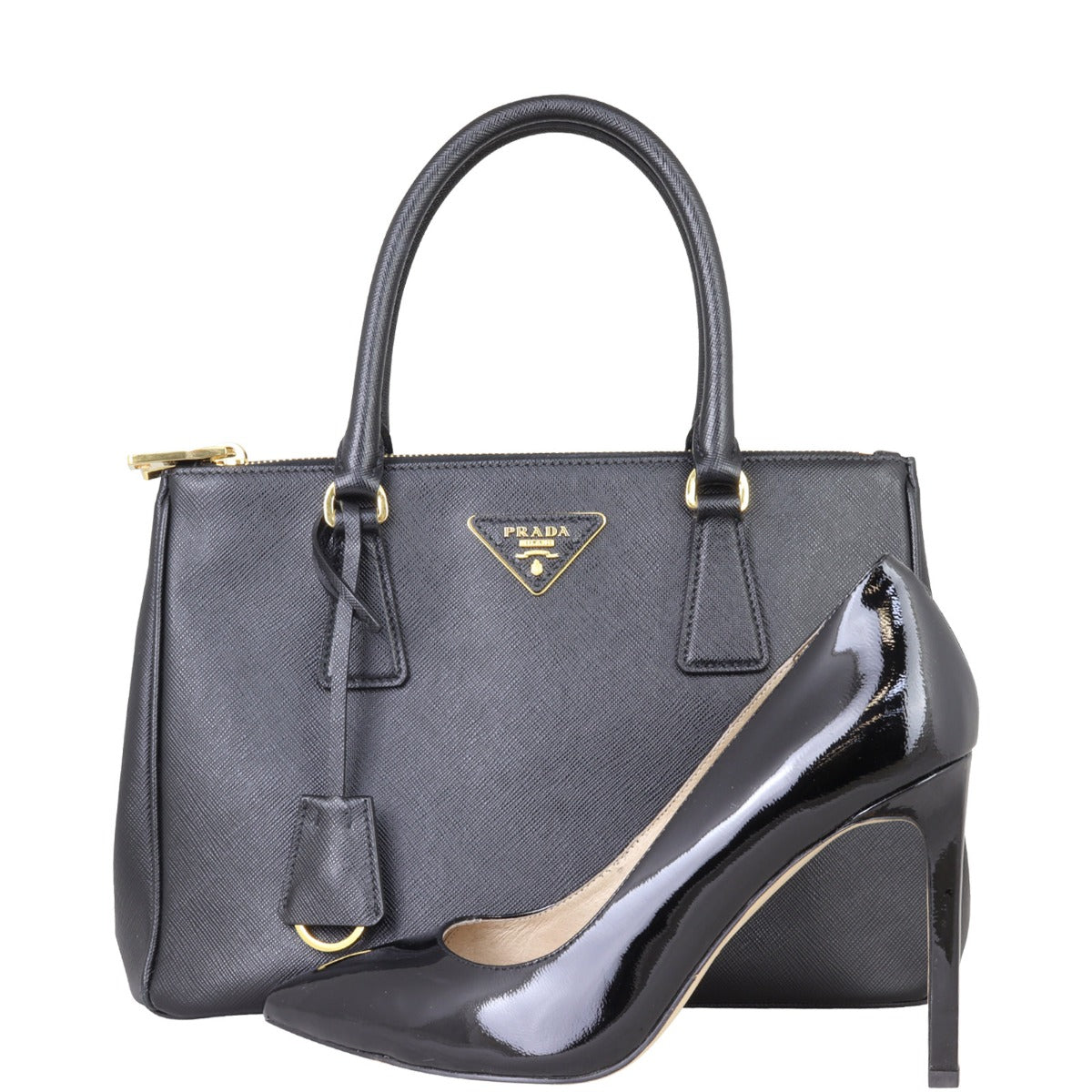 Prada Saffiano Lux Galleria Double Zip Tote Small
