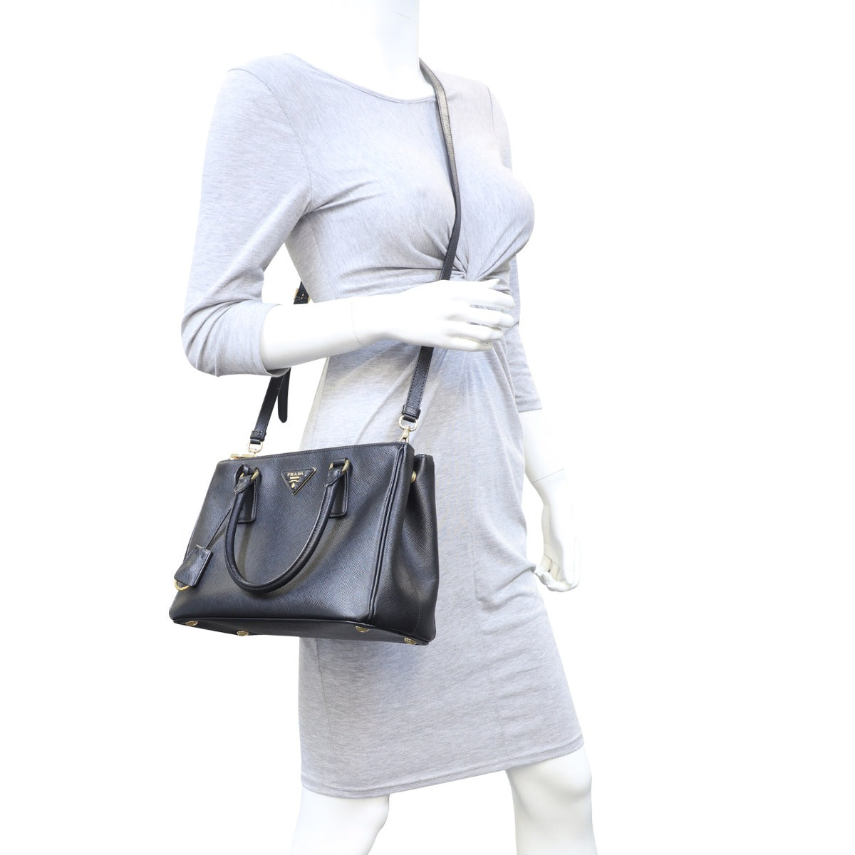 Prada Saffiano Lux Galleria Double Zip Tote Small