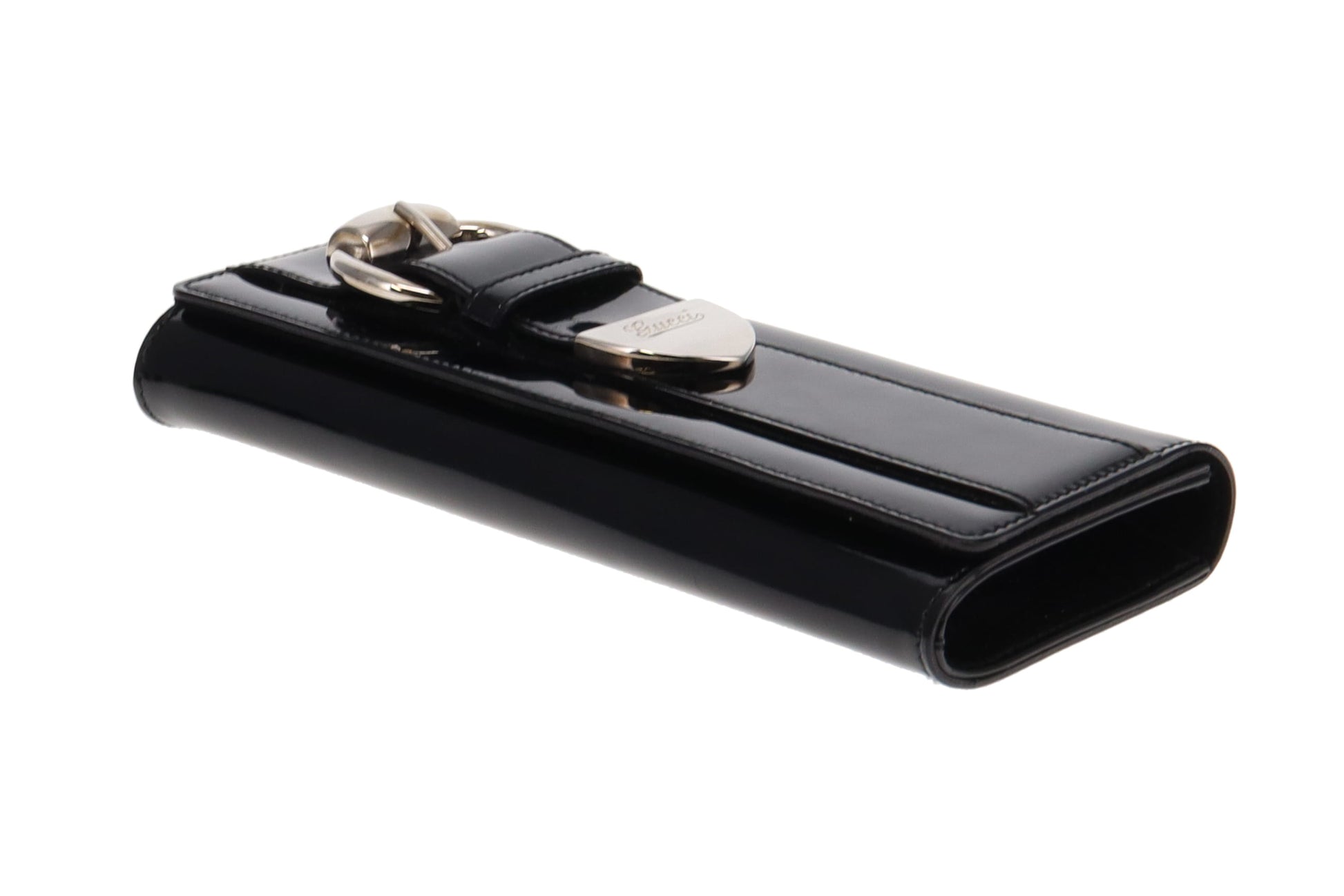 Gucci Black Leather Patent Leather Clutch Style 1