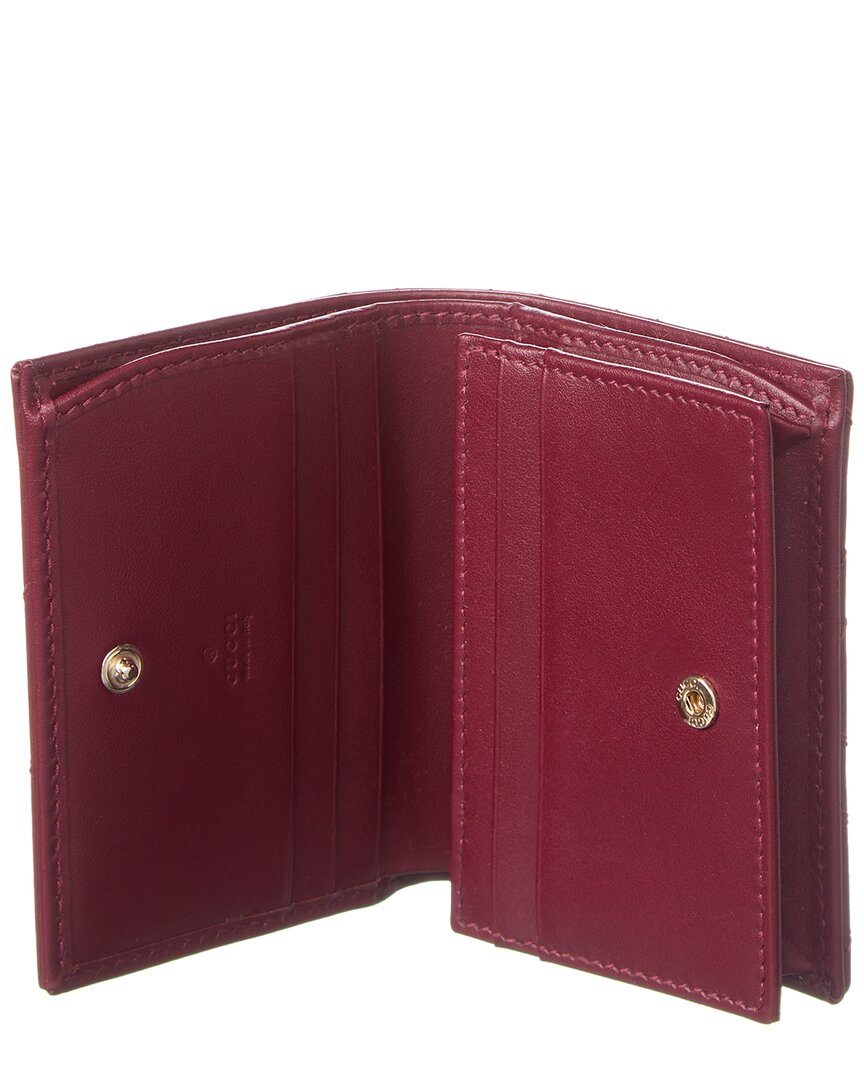 Gucci Gg Marmont Leather Card Case, Red