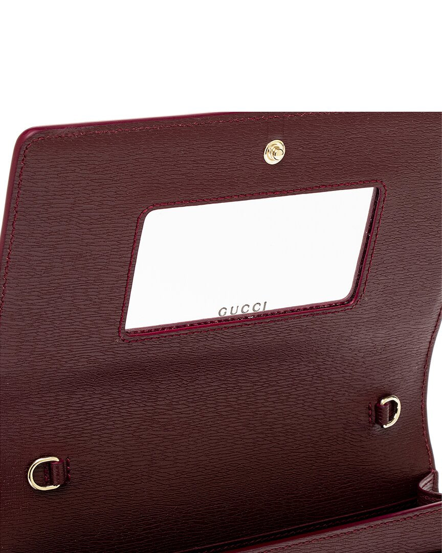 Gucci Script Leather Wallet On Chain