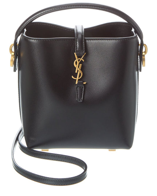 Saint Laurent Le 37 Mini Leather Bucket Bag, Ns