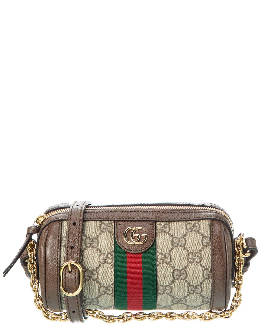 Gucci Ophidia Mini Gg Supreme Canvas & Leather Crossbody