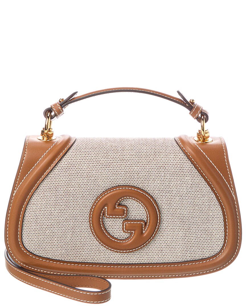 Gucci Blondie Medium Top Handle Canvas & Leather Shoulder Bag