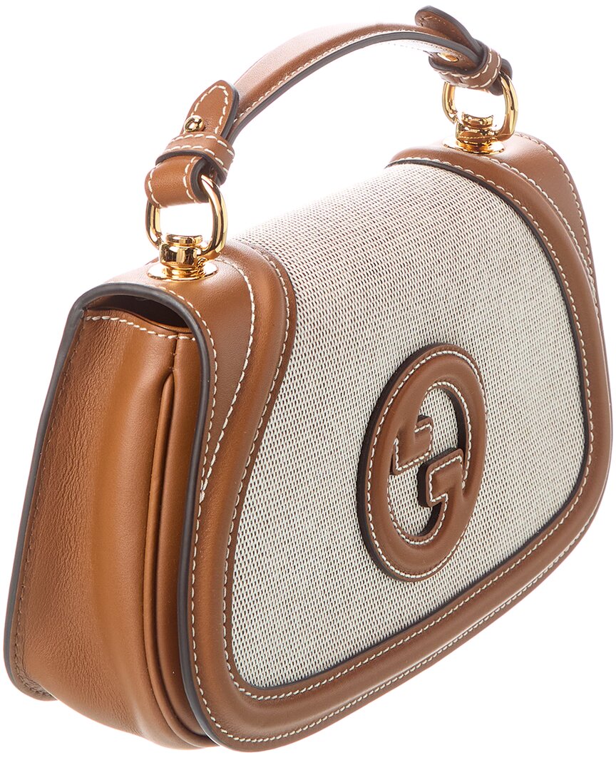 Gucci Blondie Medium Top Handle Canvas & Leather Shoulder Bag
