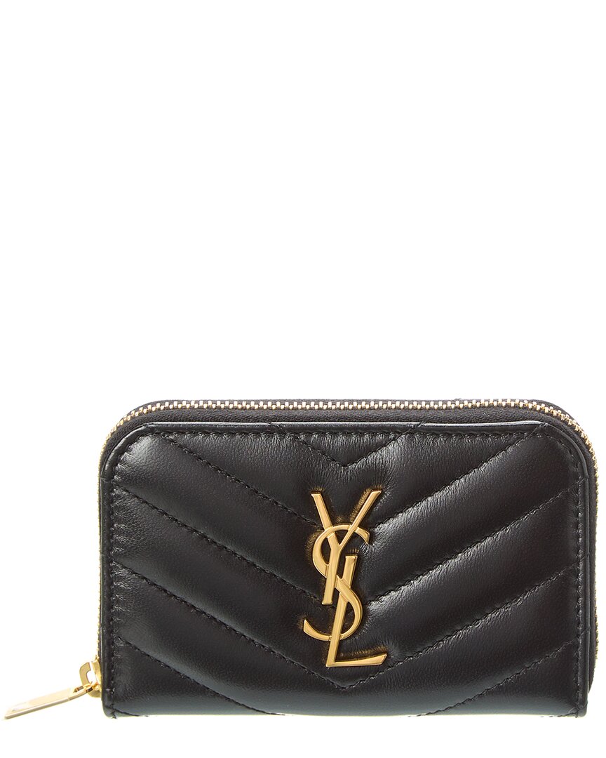 Saint Laurent Cassandre Matelasse Leather Coin Card Wallet