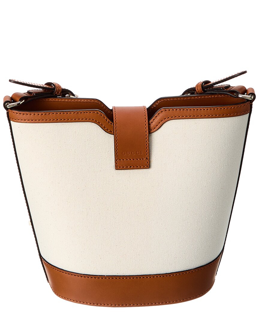 Gucci Mini Canvas & Leather Bucket Bag