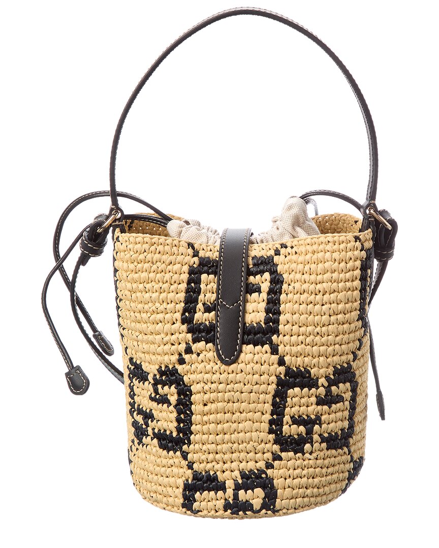 Gucci Gg Leather-Trim Bucket Bag