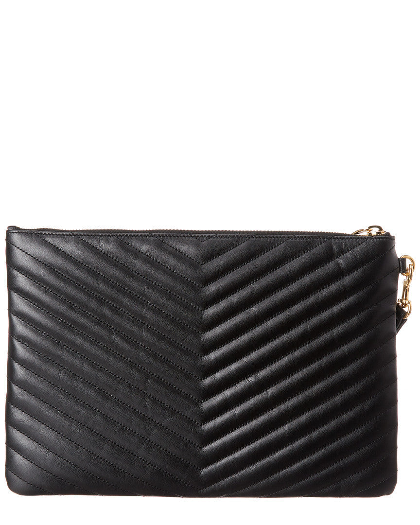 Saint Laurent Monogram Matelasse Leather Tablet Pouch