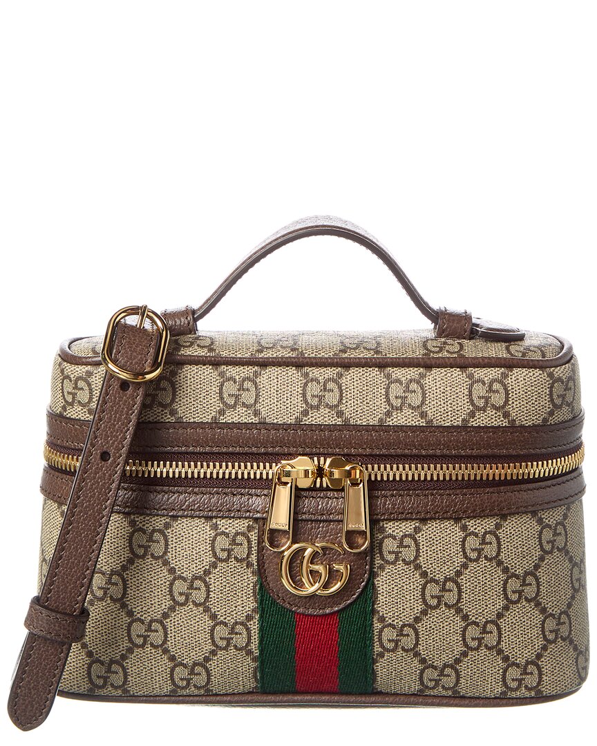 Gucci Ophidia Mini Gg Supreme Canvas & Leather Cosmetic Case