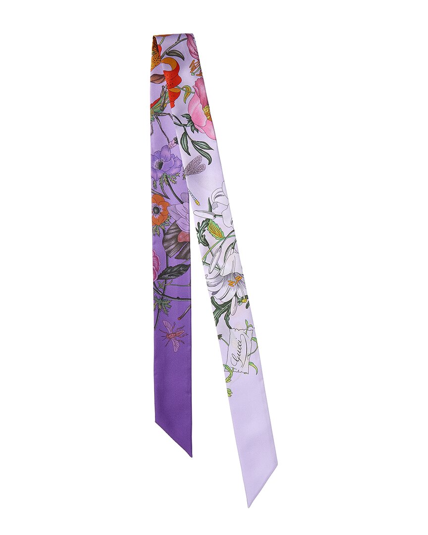 Gucci Printed Silk Twill Ribbon Scarf