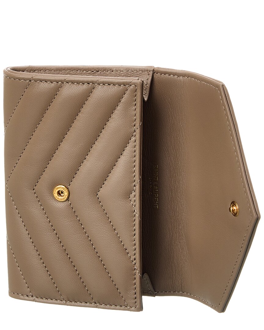 Saint Laurent Small Matelasse Leather Envelope Wallet