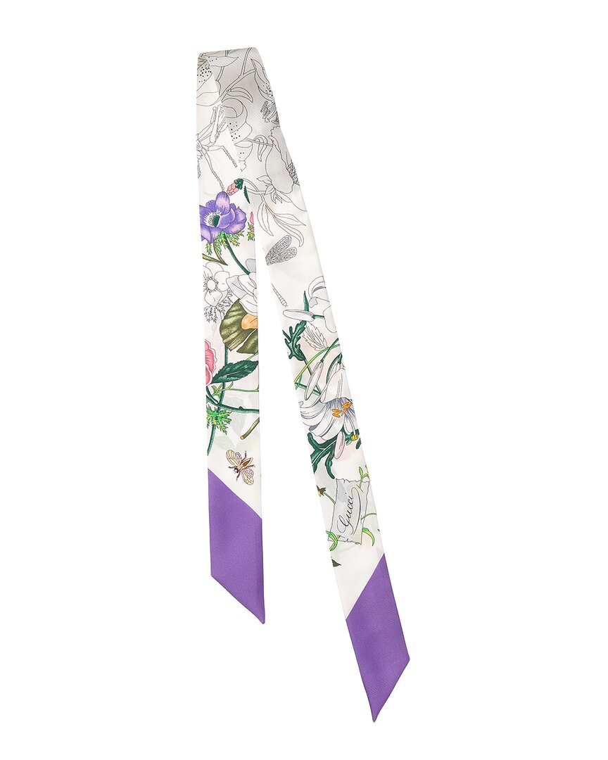 Gucci Printed Silk Twill Ribbon Scarf