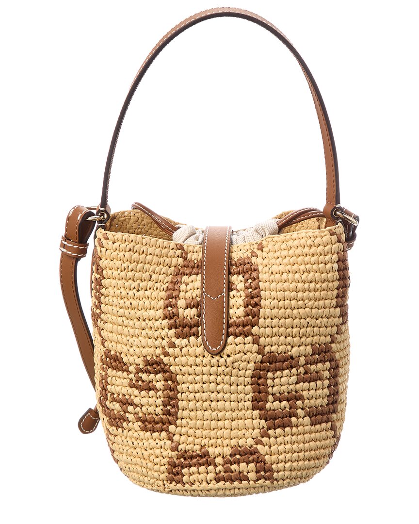Gucci Gg Leather-Trim Bucket Bag