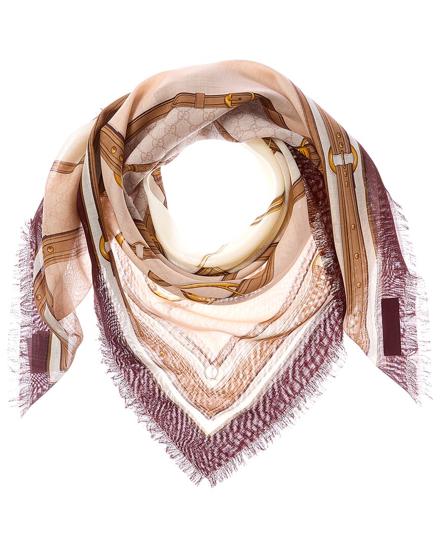 Gucci Printed Wool & Silk-Blend Scarf
