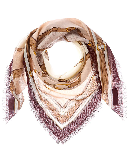 Gucci Printed Wool & Silk-Blend Scarf