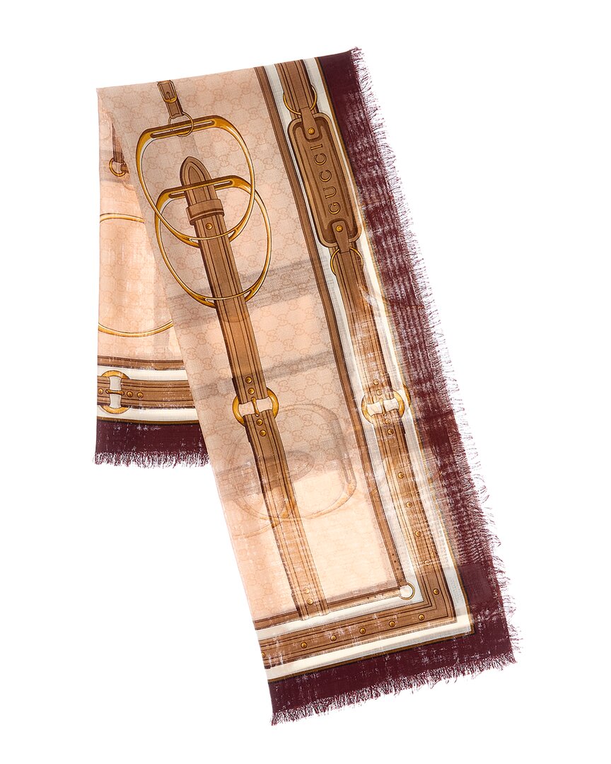 Gucci Printed Wool & Silk-Blend Scarf
