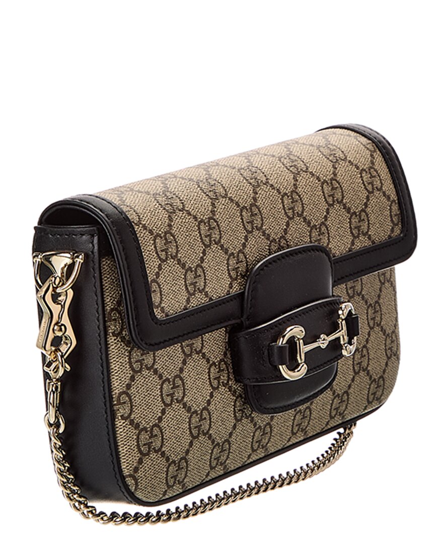 Gucci Horsebit 1955 Mini Gg Supreme Canvas & Leather Shoulder Bag