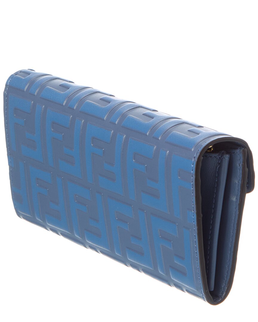 Fendi Ff Diamonds Leather Continental Wallet On Chain