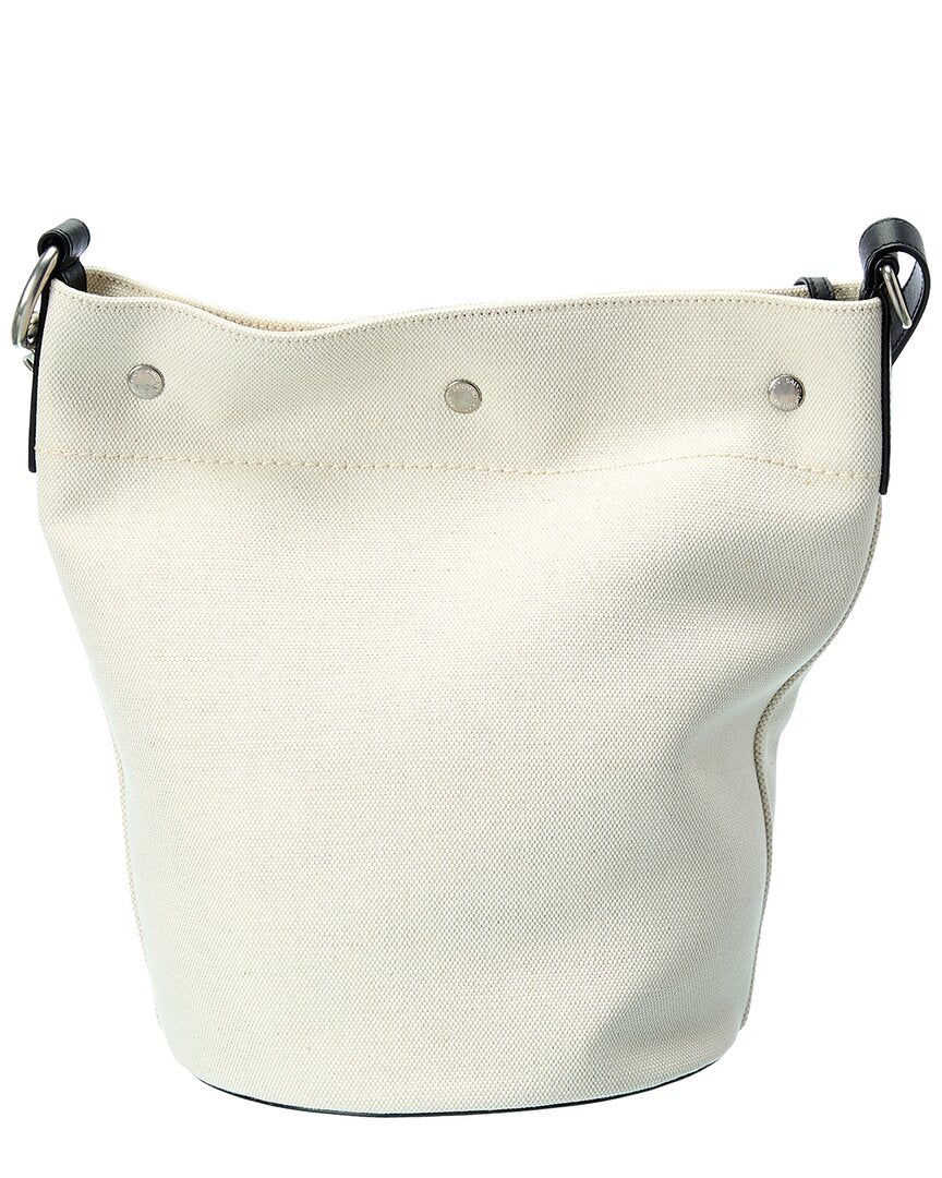 Saint Laurent Rive Gauche Canvas & Leather Bucket Bag
