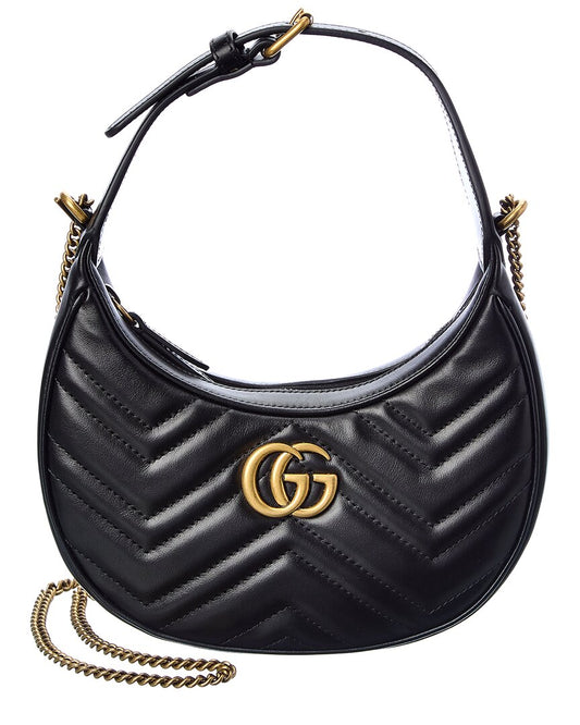 Gucci Gg Marmont Half Moon Shaped Mini Leather Crossbody