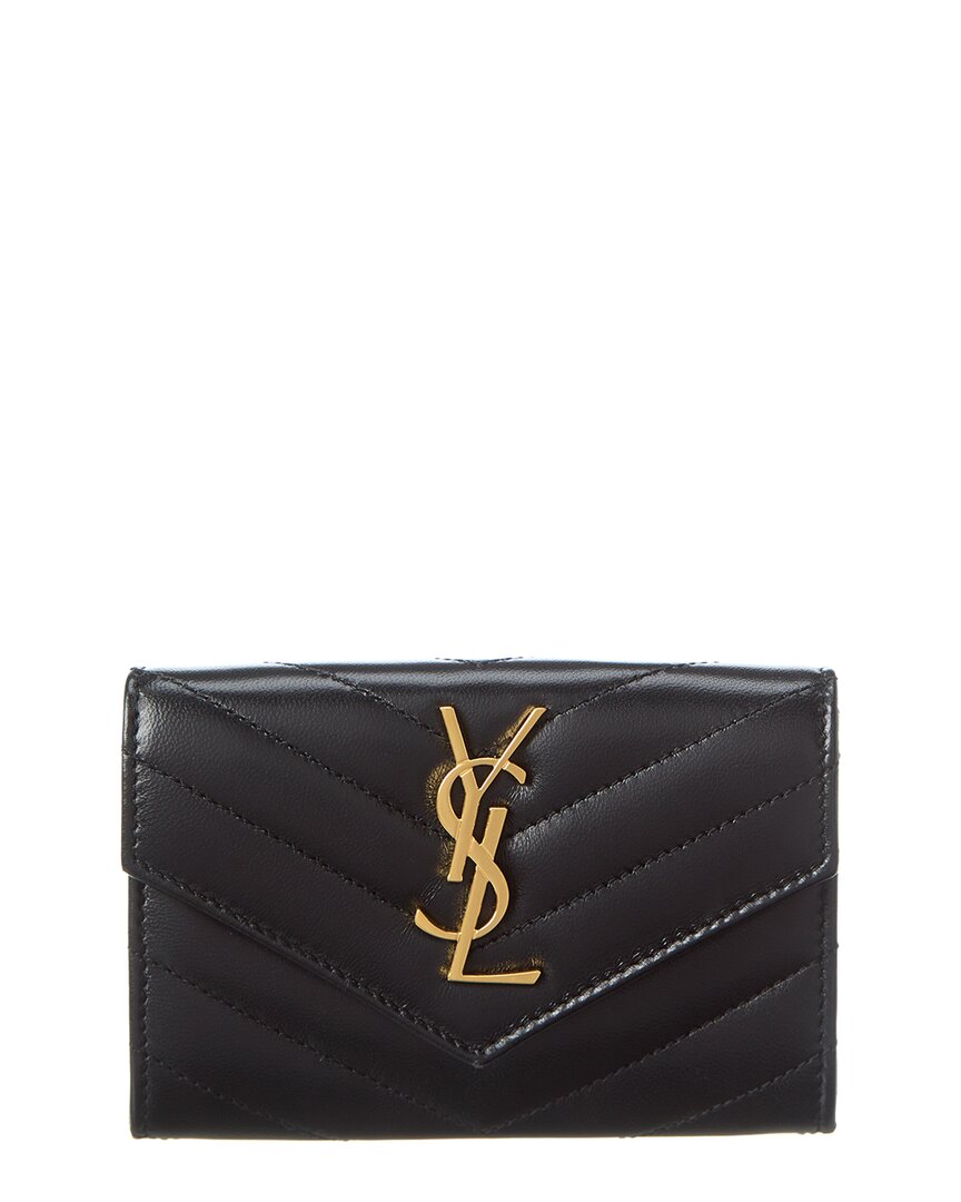 Saint Laurent Small Matelasse Leather Envelope Wallet