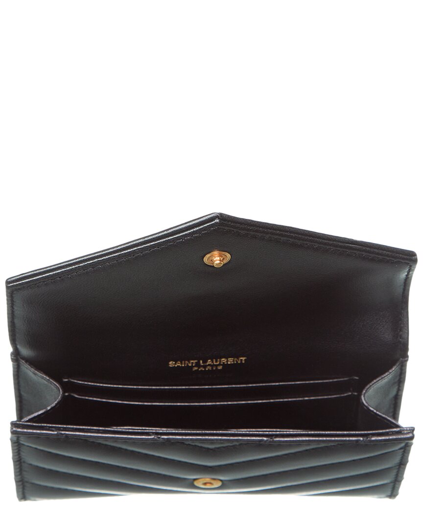 Saint Laurent Small Matelasse Leather Envelope Wallet
