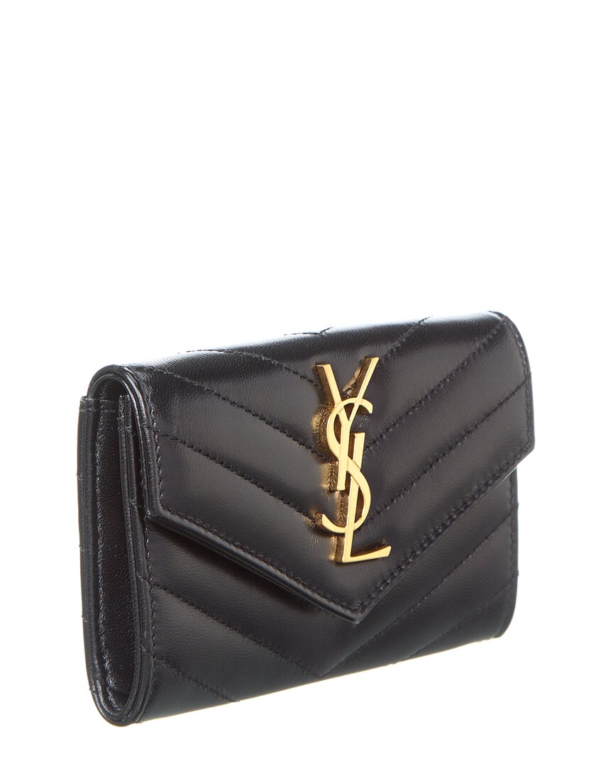 Saint Laurent Small Matelasse Leather Envelope Wallet