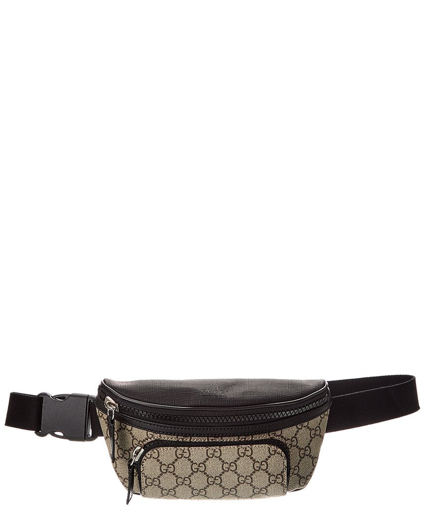 Gucci Large Gg Supreme Canvas & Leather Belt Bag