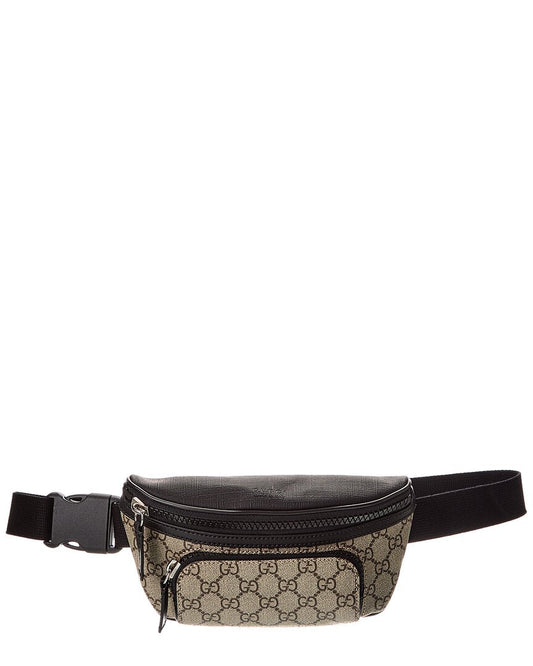 Gucci Large Gg Supreme Canvas & Leather Belt Bag