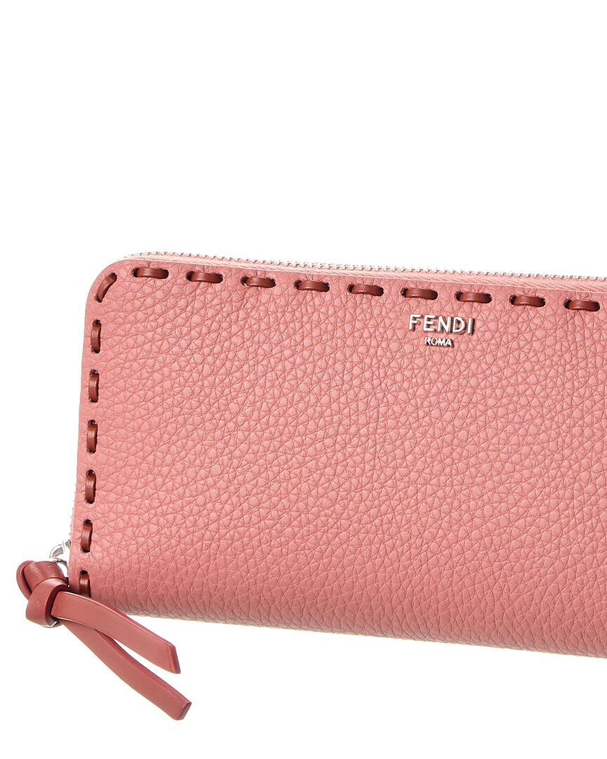 Fendi Zipper Around Peekaboo Large Leather Wallet