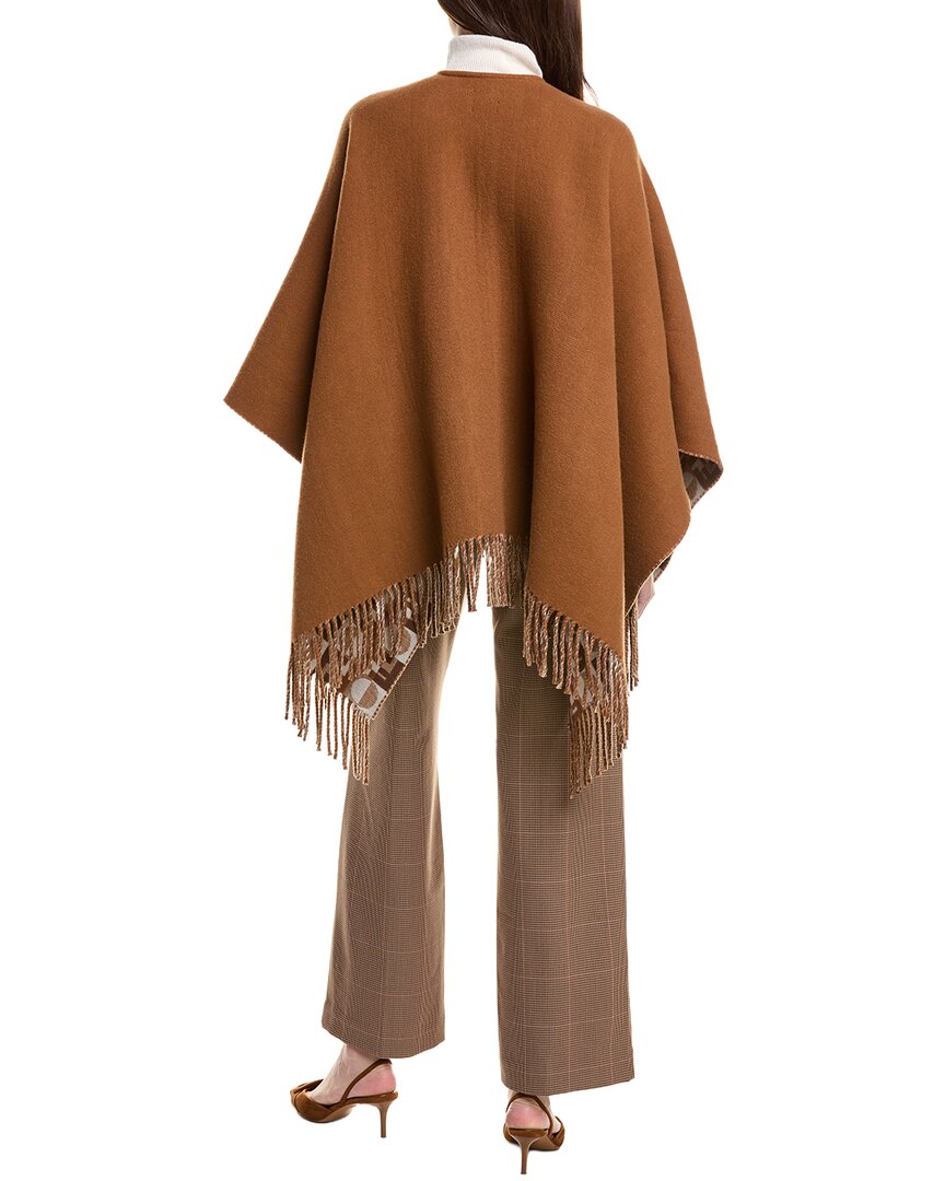 Fendi Ff Reversible Wool & Cashmere-Blend Poncho