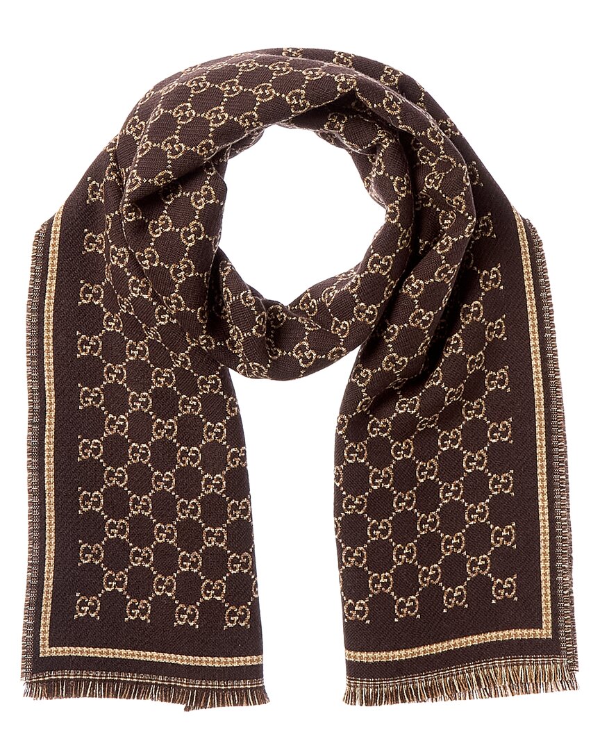 Gucci Gg Jacquard Wool Scarf